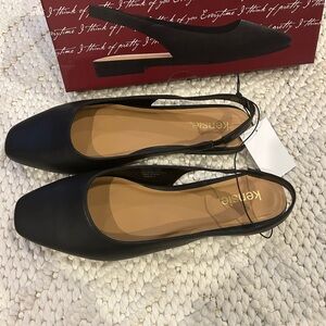 Kensie Women's Elegant Black Slingback Flats